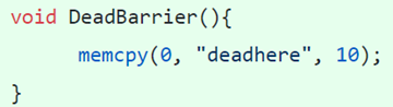 Fig. 12 - Dead barrier code snippet