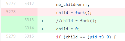 Changes in PureFTPd: fork commented