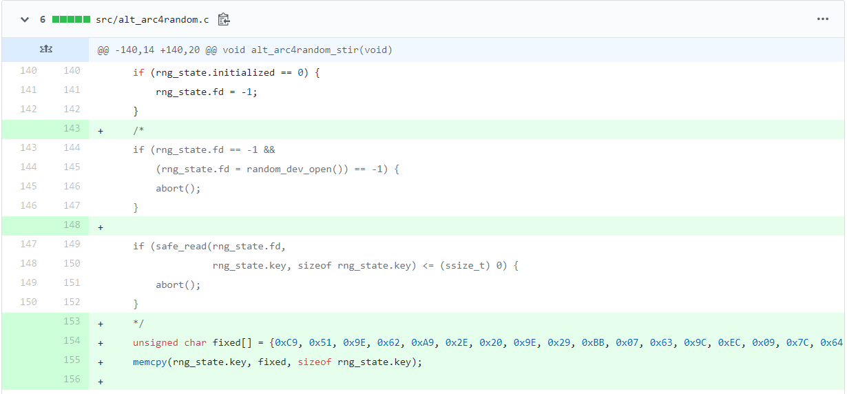 Changes in PureFTPd: Setting a fixed rng