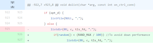 Changes in PureFTPd: reduced executions of listdir to speed up fuzzing