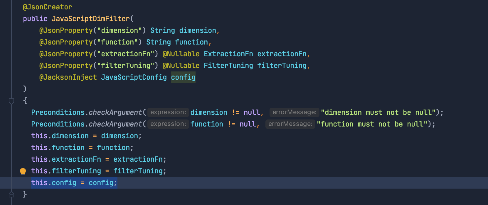 JavaScriptDimFilter